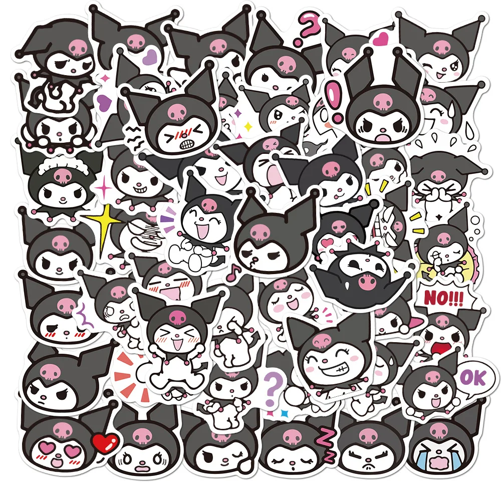 10/50Pcs Kawaii Kuromi Anime Stickers Melody Suitcase Laptop Graffiti Skateboard Phone San-Rio Stickers Japan Decal Gift Toy