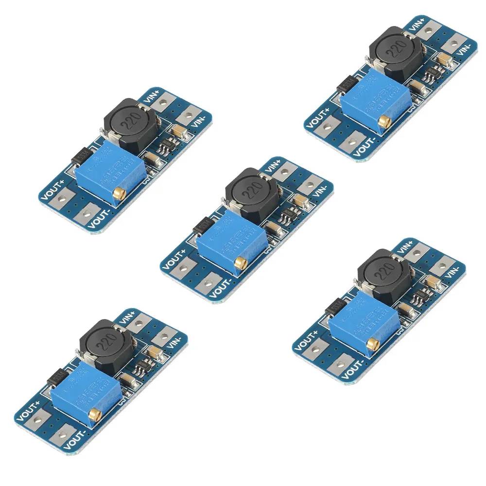 5PCS MT3608 DC-DC Step Up Converter Booster Power Supply Module Boost Step-up Board MAX output 28V 2A