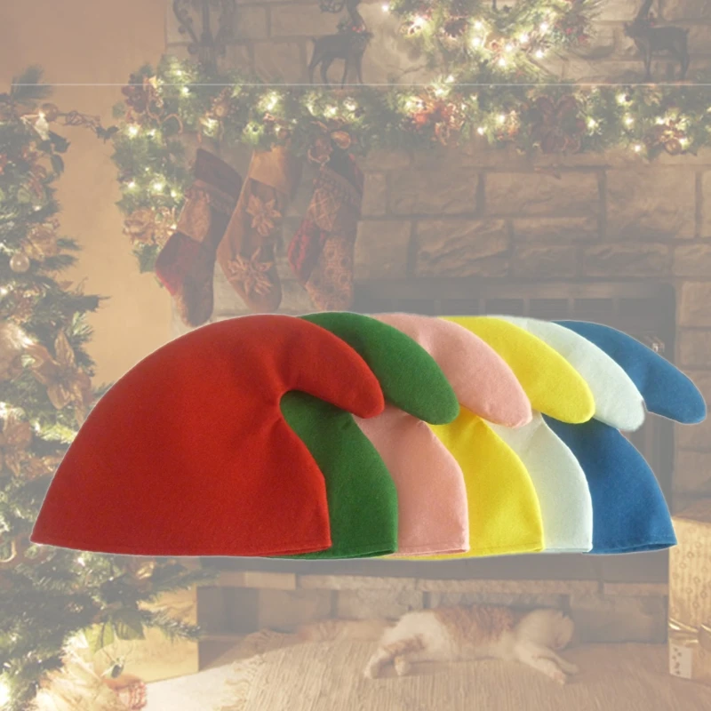 Christmas Hat Comfortable Elves Hat Show Props Xmas Holiday New Year Festive Holiday Party Supplies for Adults Kids