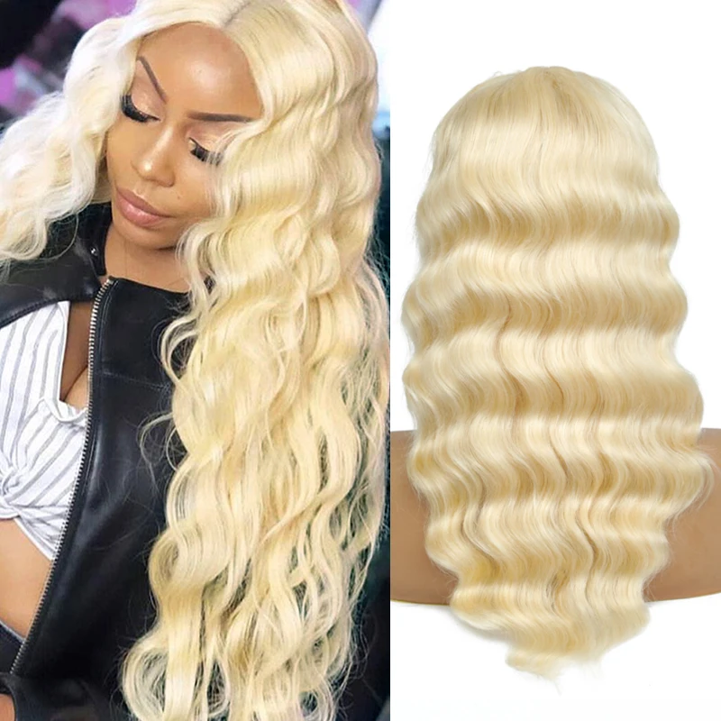 613 Blonde Lace Front Human Hair Wigs Brazilian Loose Deep Wave 150 Density 13x3 Lace Front Wig Remy Human Hair Wigs For Women