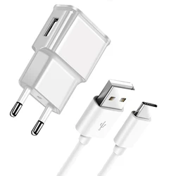 5V 2A USB Charger Cable EU Plug For Samsung M32 M21 A22 A32 A52 A72 A12 5G A11 A21S A31 A41 A51 Type-C USB Charging Phone Cable
