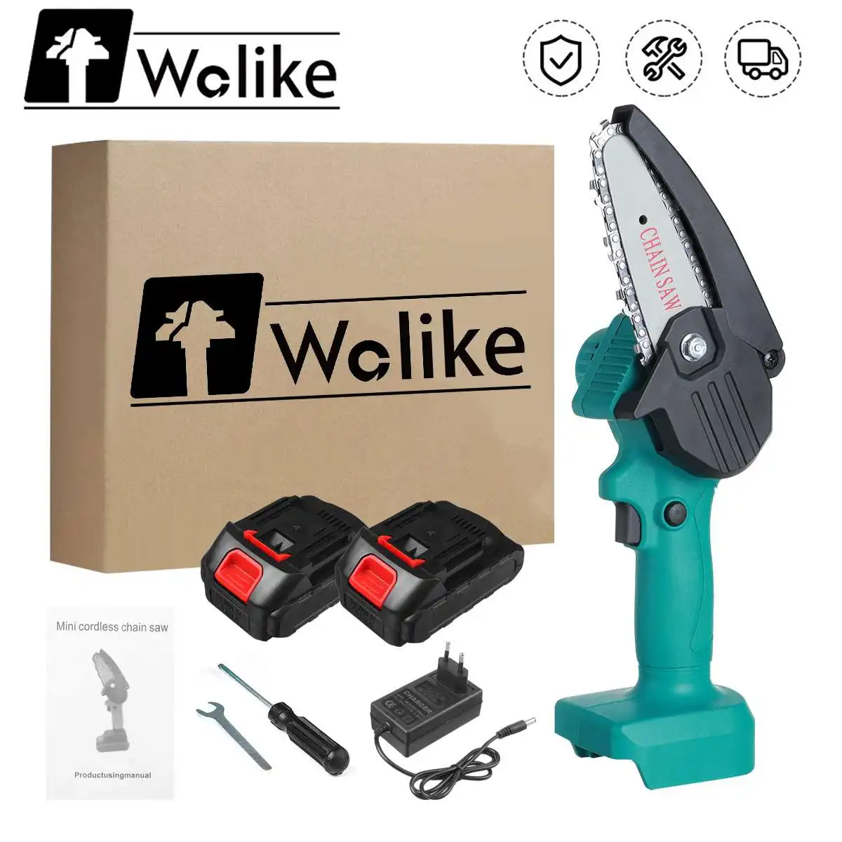 Wolike 3000W 88VF 4 Cal piła elektryczna piła łańcuchowa drzewo ogrodowe piła narzędzia do obróbki drewna frezy do drewna Makita 18V bateria