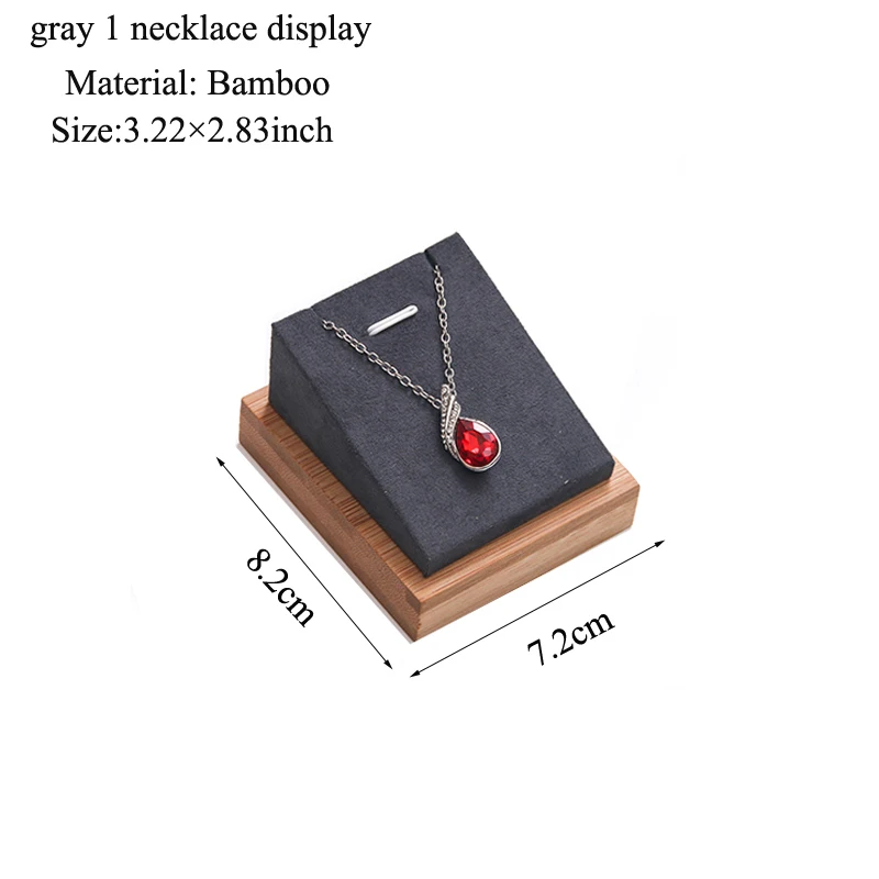 

Luxury Bamboo Necklace Pandent Earrings Set Display Stand Jewelley Display Holder Stand Velvet Jewelry Box Organizer Wholesale