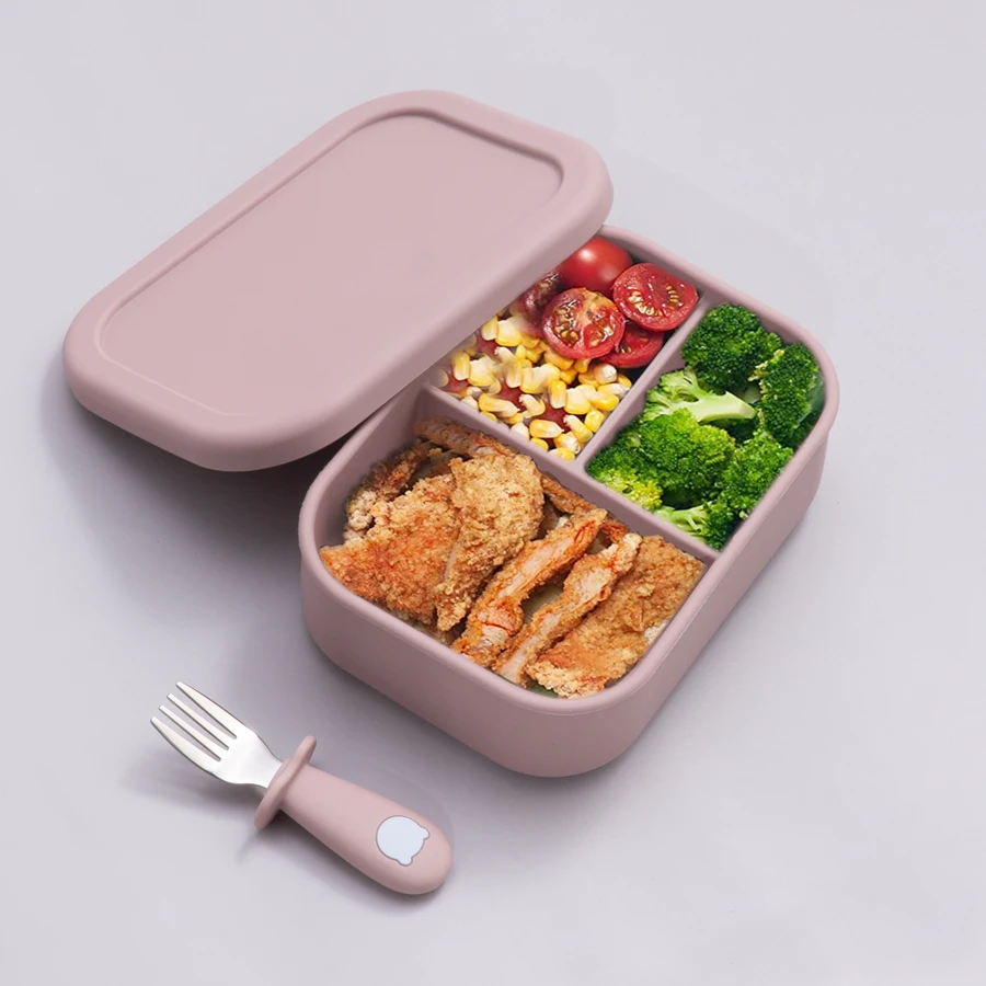 Food Grade Silicone Portable Bowl Lunch Box For Baby Microwave Bento Box Feeding Fresh Food Container Children\'s Tableware