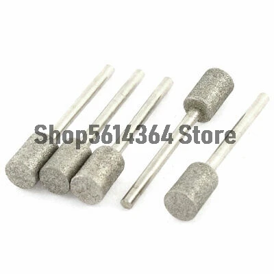 3mm Shank 8mm Dia Cylinder Head Grinding Diamond Mounted Point 5 Pcs