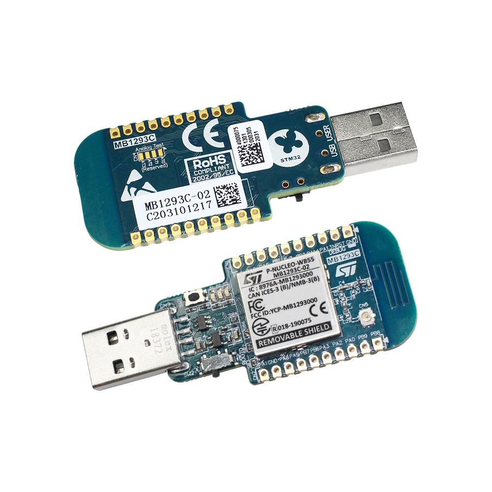 Imagem -05 - Kits de Desenvolvimento de Argolas Originais Pacote de Núcleo Incluindo Dongle Usb e Flash com Stm32wb55 Mcus 100 Novo