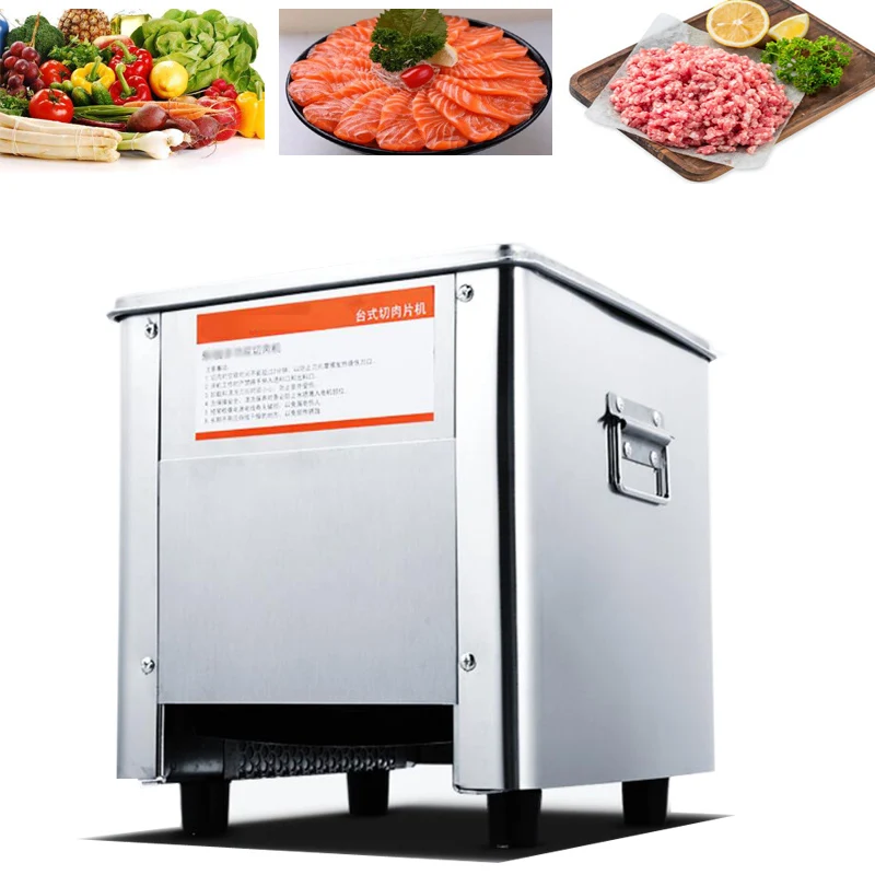 

Multi-function Meat Cutting Machine 850W Stainless Steel Commercial Slicer Desktop Electric Meat Slicer Dicing Machine