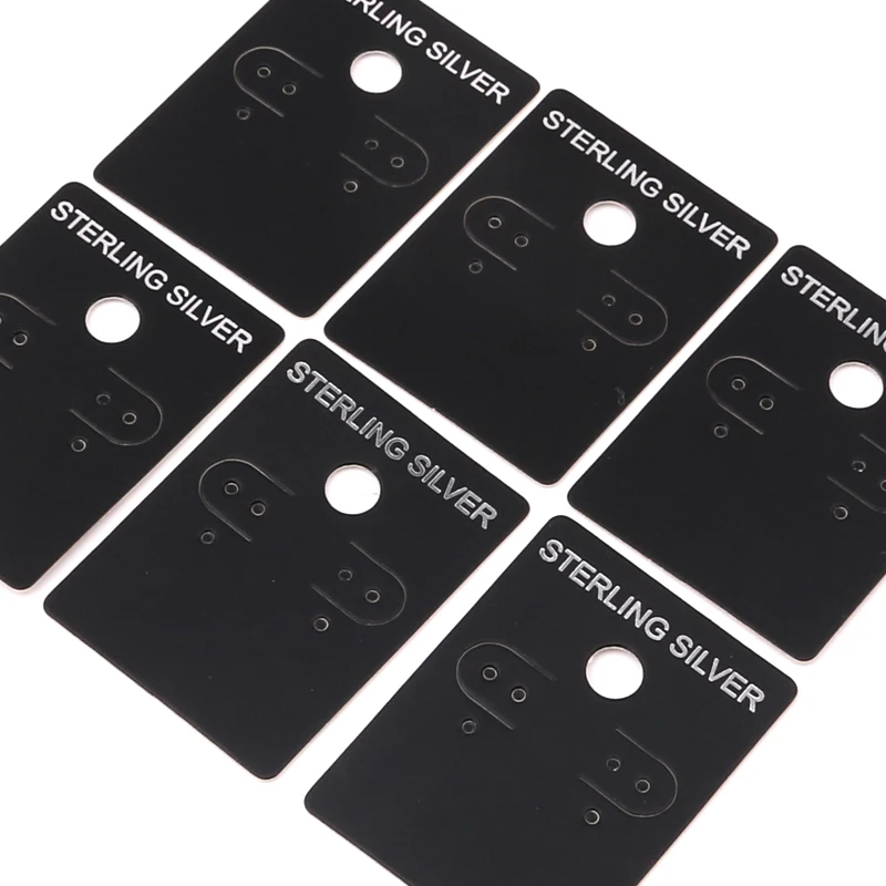 100pcs 3.8x5cm Earring Display Card for 925 Sterling Silver Holder Jewelry Showcase Display Black Card Fast Delivery