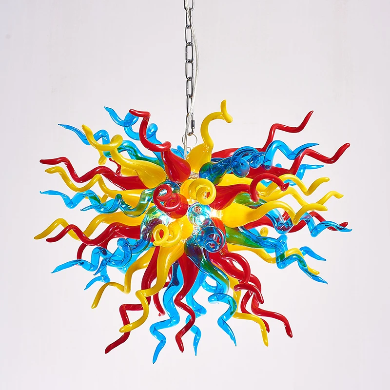 

Modern LED Chandelier Colorful Chandelier Yellow Blue Red Living Room Decor Light Kids Hanging Chain Light