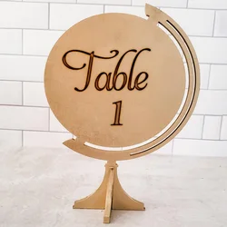 Rustic Wedding Wooden Travel Theme Table Numbers With Holder Set,Adventure Begins Number Sign,Personalized Elegant table number