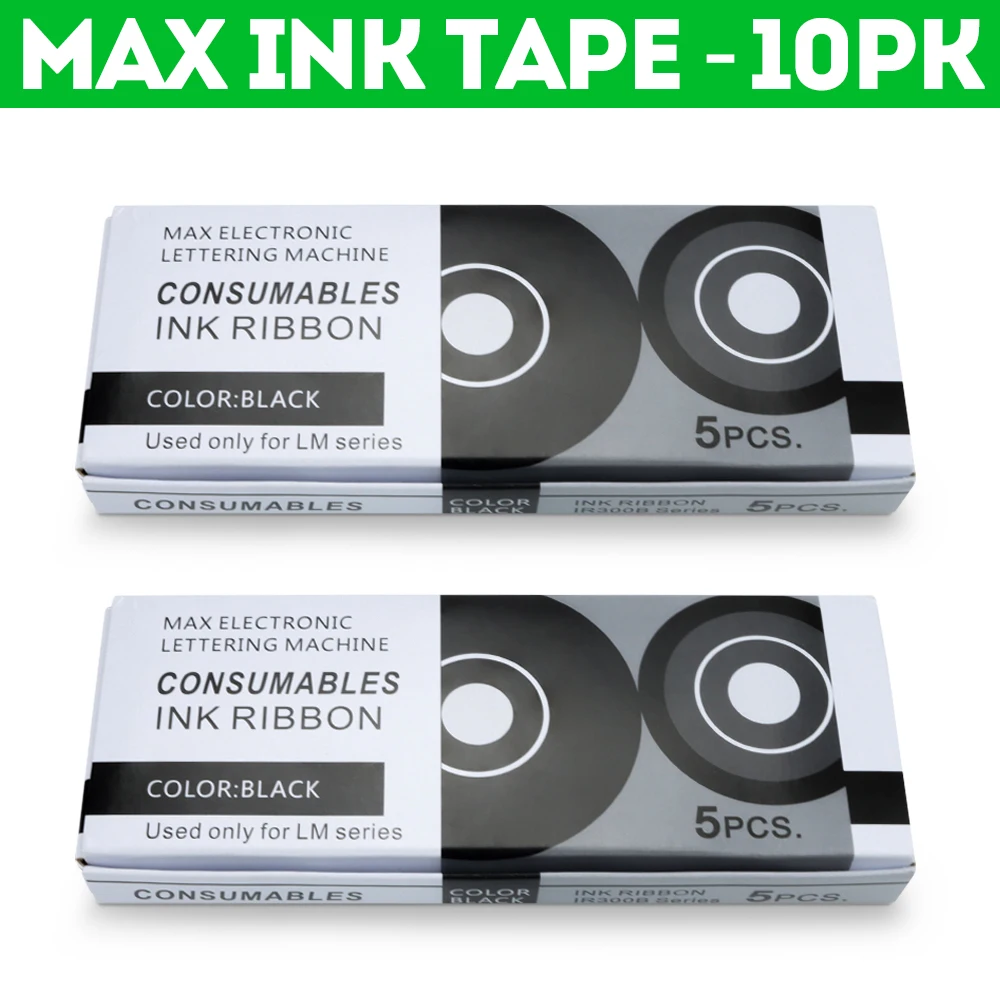 10PK MAX Ink Ribbon IR300B compatibile con MAX LETATWIN macchina per scrivere elettronica LM370 LM380 LM390 cassetta per inchiostro nastro per etichette