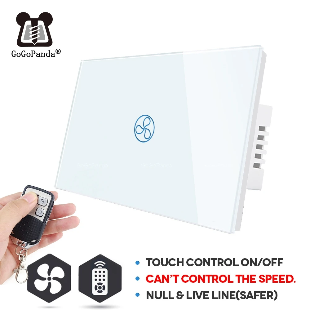 

US Standard Wall Fan Hanging Remote Touch Switch Automation Waterproof Switch 220V ON/OFF Switch