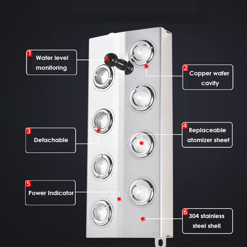 Ultrasonic Commercial Mist Maker 4 Heads To 12 Heads Water Diffuser Sprayer For Landscape Industry Humidifier Parts