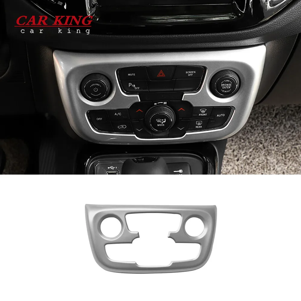 

ABS Chrome Interior Accessories Car Styling Air Conditioning Adjustment Switch Cover Trim For Jeep Compass 2017 2018 2019 2020