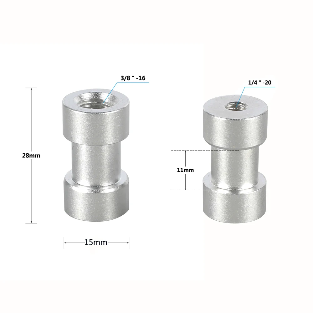 Hdrig สแตนเลส1/4 "3/8" ชุดอะแดปเตอร์สกรูเกลียวสำหรับกล้อง DSLR กรงอุปกรณ์ประกอบ (20ชิ้น)