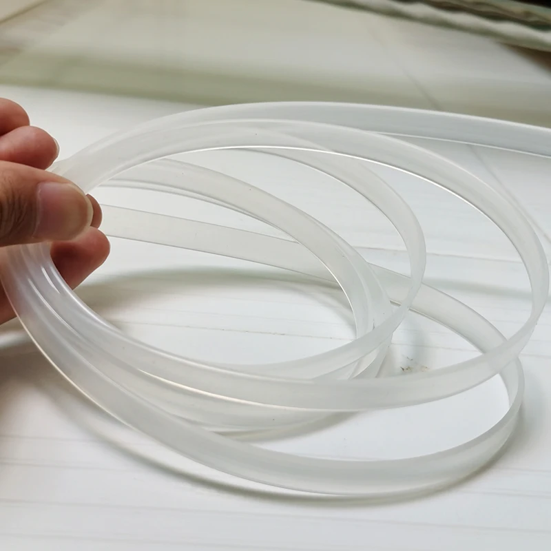 Custom Solid Silicone Rubber Strip Flat Bar Light Box Seal Strip High Temperature Heat Resistance Strip Transparent