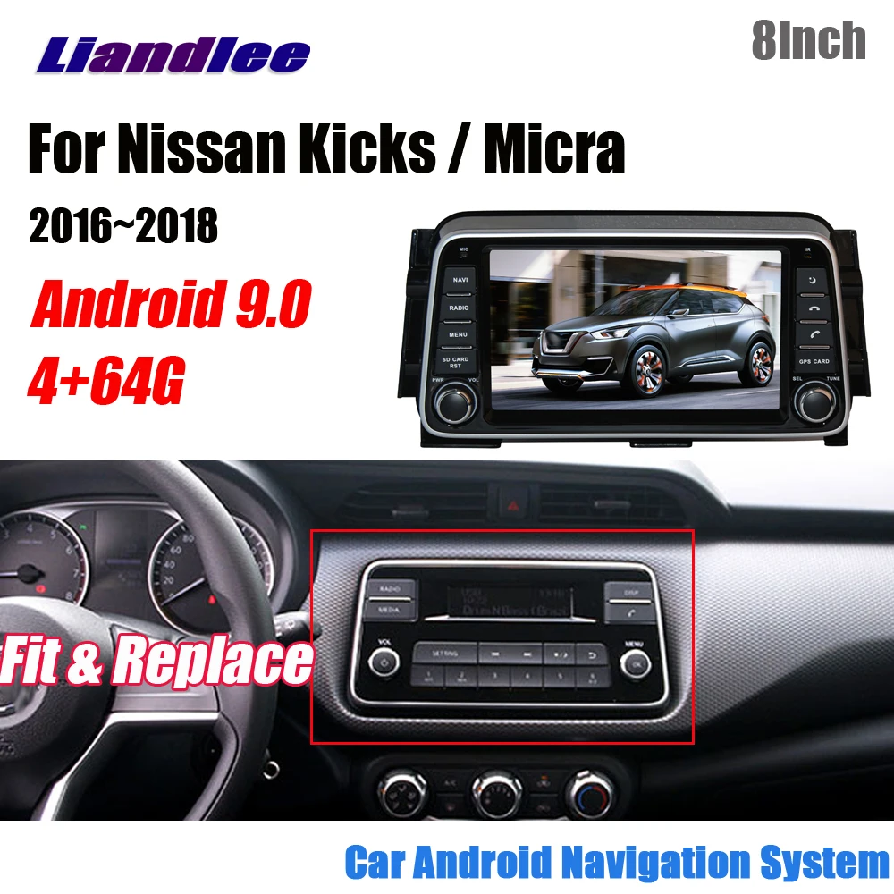 

Android 9.0 4G+64GB For Nissan Kicks / Micra Stereo Car Pad HD Screen Carplay Wifi GPS Navi Navigation Map Camera Media