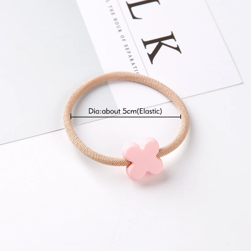 Cute Girls Hair Bands Ties Round Heart Rubber Band Fashion Scrunchie Elastic Korean Hair Accessories Ponytail Holder Headband