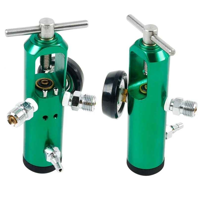 Lightweight aluminum body and anodized in any color with 2 check valves CGA870 Pin-index Yoke oxygen regulator