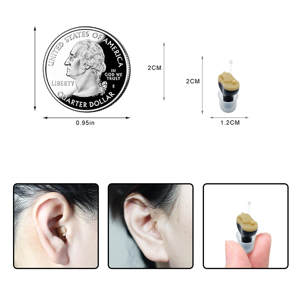QZ70 Digital Hearing Amplifier MCIC 8-Channel Personal Sound Aids with Noise Cancellation Inner-Ear Hearing Aid for Seniors Adul