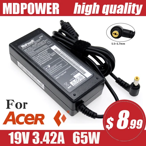 19V 3.42A FOR Gateway MS2285 MS2274 NV78 CPA09-A065N1 A065R035L A11-065N1A NV40 NV44 NV48 NV53A NV55C laptop charger ac adapter