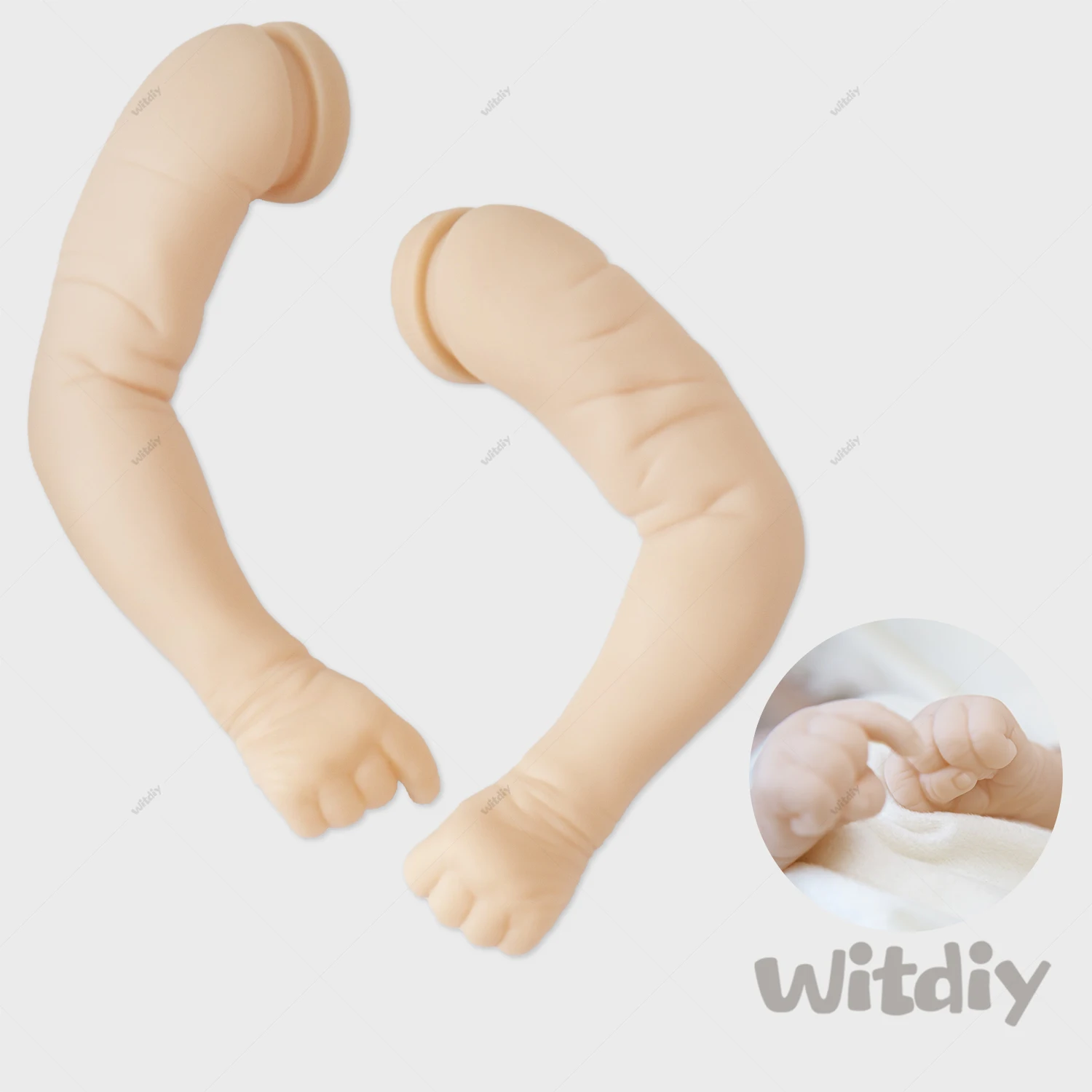 Witdiy  45 cm/17.72 inch new vinyl blank reborn doll baby unpainted kit/Give 2 gifts