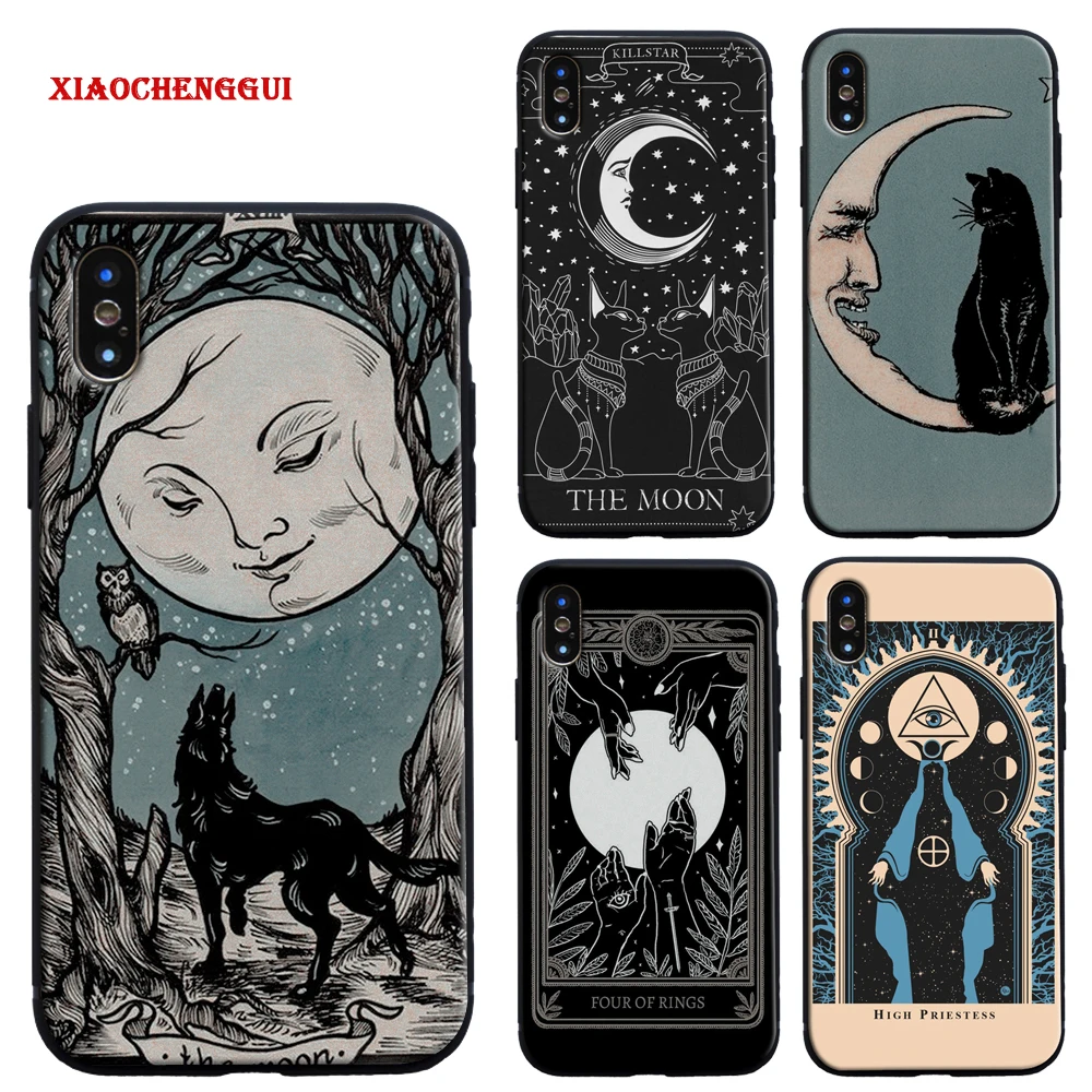 Witches moon Tarot Mystery totem Soft Silicone Phone Case Cover Shell For iPhone 15 14 13 7 8 Plus X XR XS 11 12 Pro MAX Case