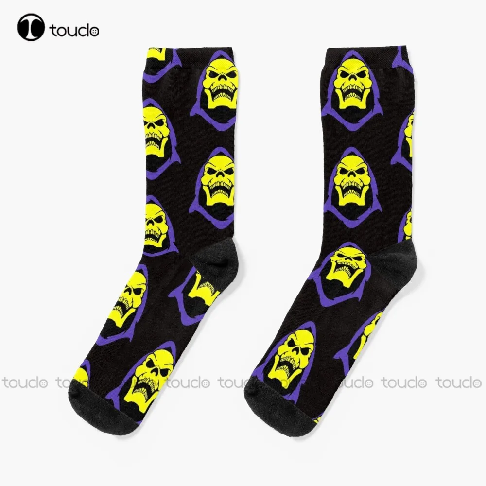 Skeletor Retro Socks Long Socks Personalized Custom Unisex Adult Teen Youth Socks 360° Digital Print Halloween Christmas Gift