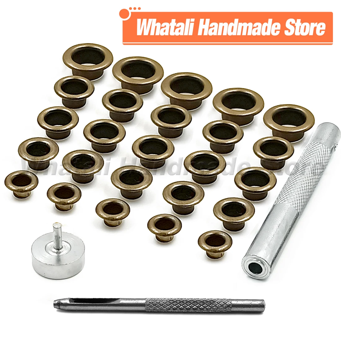 200set Copper Color Metal Eyelet Grommets With Eyelet Punch Die Tool Set For Bag Shoes Belt Clothing Leathercraft Accessories