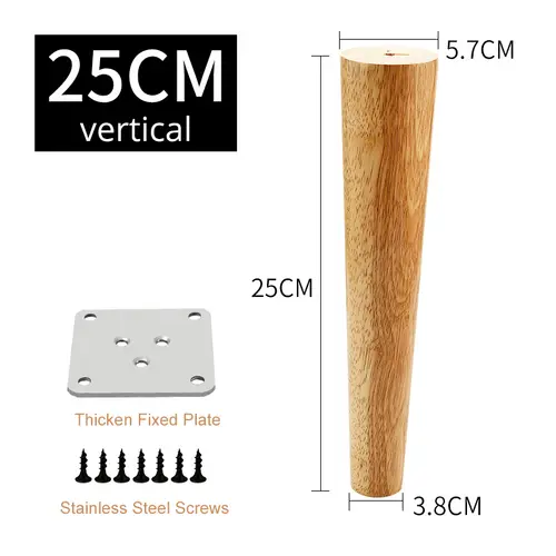 KAK Natural Solid Wood Furniture Leg Table Feets Wooden Cabinet Table Legs Fashion Furniture Hardware Replacement for Sofa Bed - Image 15