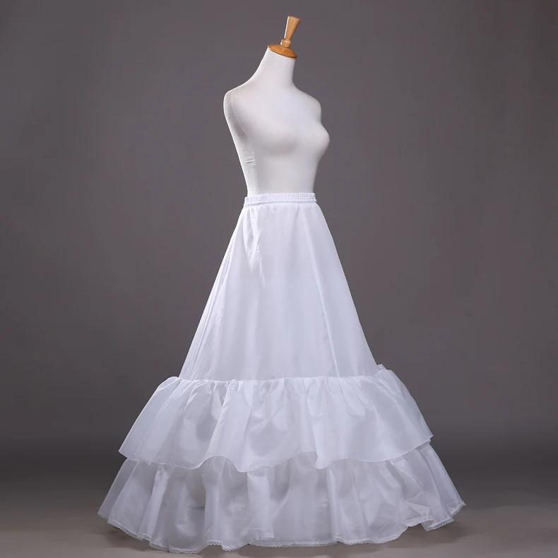 Gonna da sposa 2 cerchi Due strati di sottoveste con volant Gonne lunghe in tulle Sottogonna da donna per abito da sposa Vendita calda