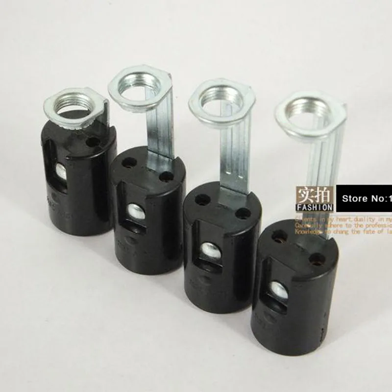 8Pcs, E14 Chandelier Candle Lamp Bases, Black Pendant Light Holder