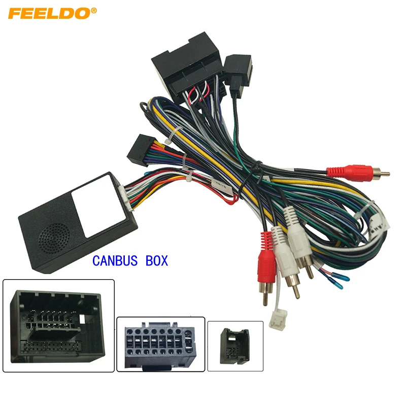 

FEELDO Car 16PIN Audio DVD Player Power Calbe Adapter With Canbus Box For Chevrolet Encore Opel Moka Stereo Plug Wiring Harness