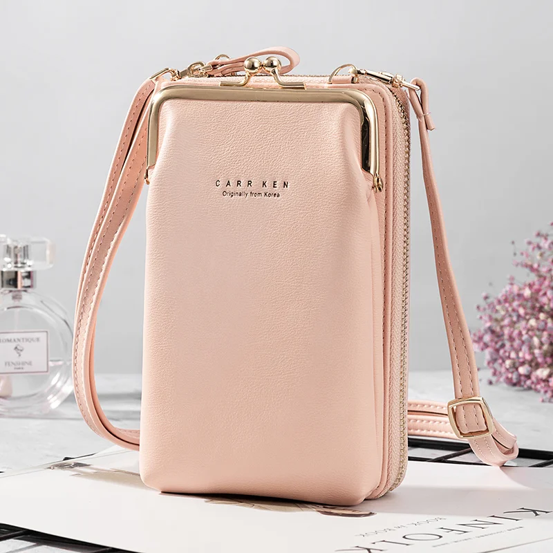 Buylor Women\'s Phone Crossbody Bags Girls PU Leather Large Capacity Portable Shoulder Bag Brand Ladies Purse Fashion Handbag