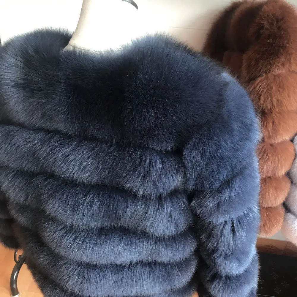 100% Natural Fur Jacket Real Fur Coat Winter Jacket Women Natural Fox Fur Luxury Fashion 50cm Short Jacket Wholesale Hot 2022