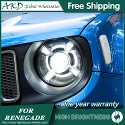 Headlights For JEEP Renegade 2015-2018 DRL Day Running Light Head Lamp LED Bi Xenon Bulb Fog Lights Tuning Car Accessory