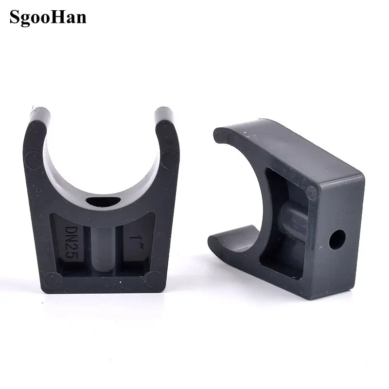 I.D 20-110mm UPVC Dark Gray U-shaped Pipe Clamp Plastic Clamp Pipe Holder Garden Water Connector Irrigation Accessories