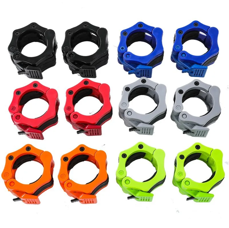 

1 Pair Spinlock Collars Barbell Collar Lock Dumbell Clips Clamp Weight Lifting Bar Fitness Body Building Gym Safety Clip 25~30mm