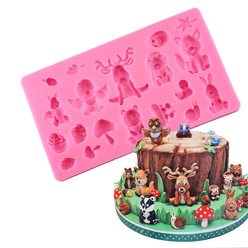 3D Animals Chocolate Fondant Molds Baby Birthday Cake Decorating Tools Cake Silicone Baking Mold Candy Clay Moulds