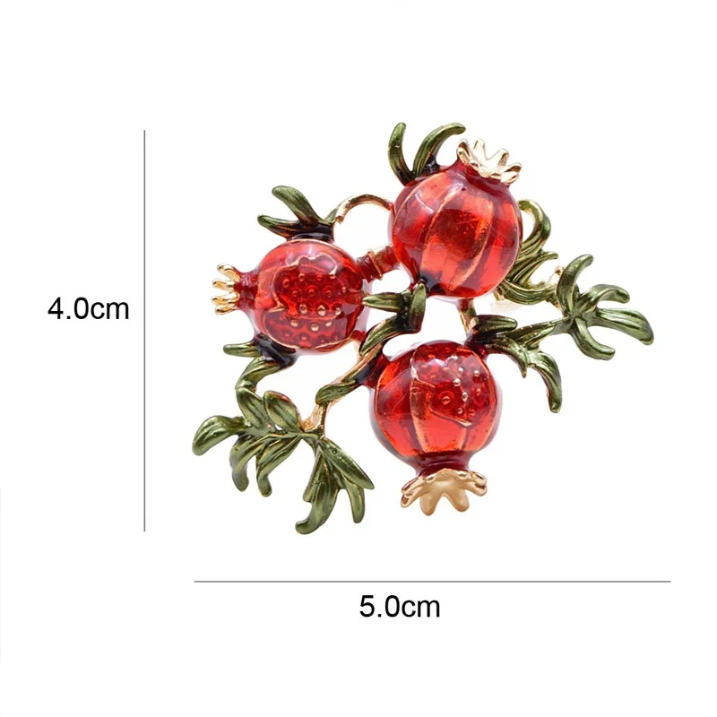 Cute Red Pomegranate Brooch Autumn Fruit Pin Enamel Brooches For Children GIft