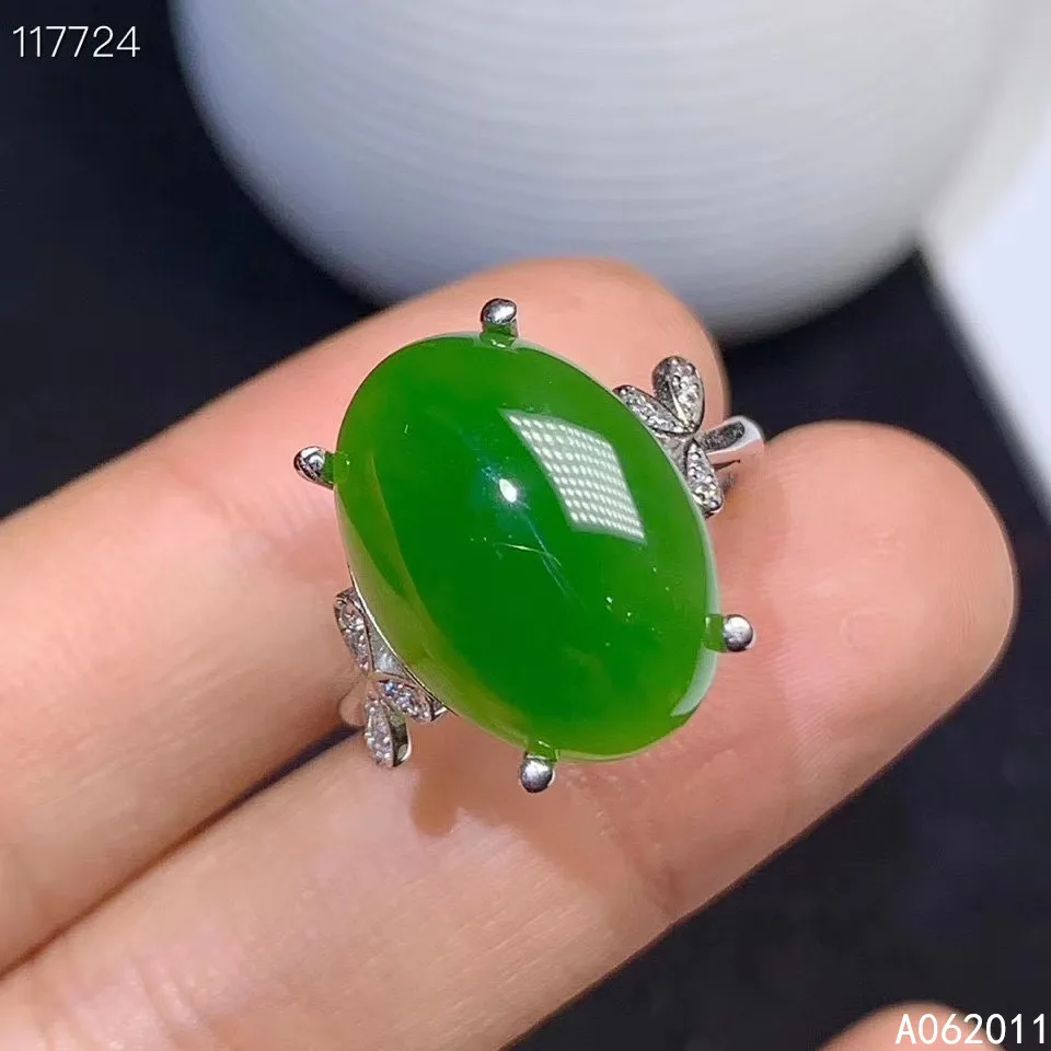 

KJJEAXCMY fine jewelry natural Chalcedony 925 sterling silver luxury new women adjustable ring support test hot selling