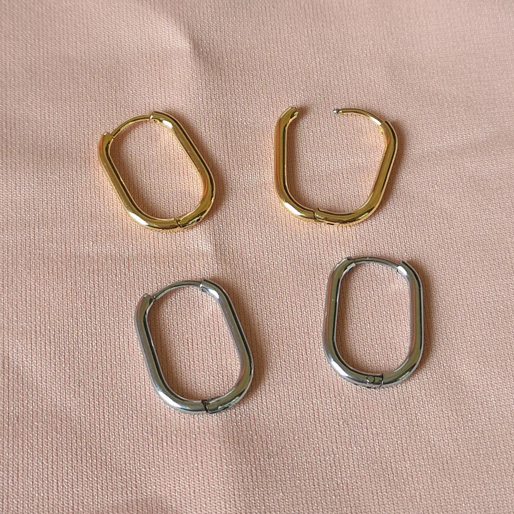 Hypoallergenic O Sharp Brief Stainless Steel Hoop Earrings  Vacuum Plating Big And Small s