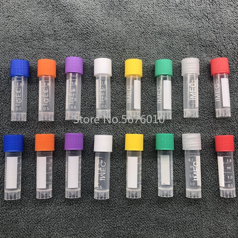 1 Pack 1.8ml Graduated Lab Using Plastic Sample Cryovial Freezing Tube with Silicone Gasket