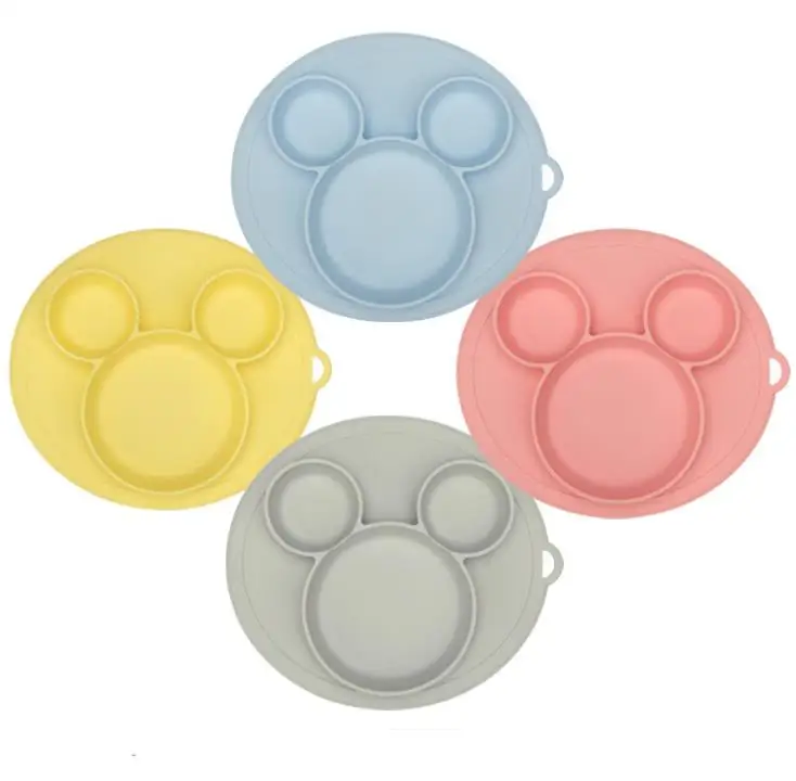 Silicone Children Cartoon Tableware Set Baby Dinner Bowl Kid Dinner Plate Baby Training Bowl SN1705