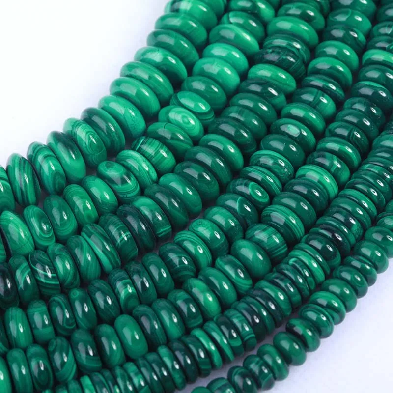 Natural Malachite Loose Rondelle Abacus Beads -3X5mm/4X6mm/3X8mm/5X8mm/4X10mm/4X12mm