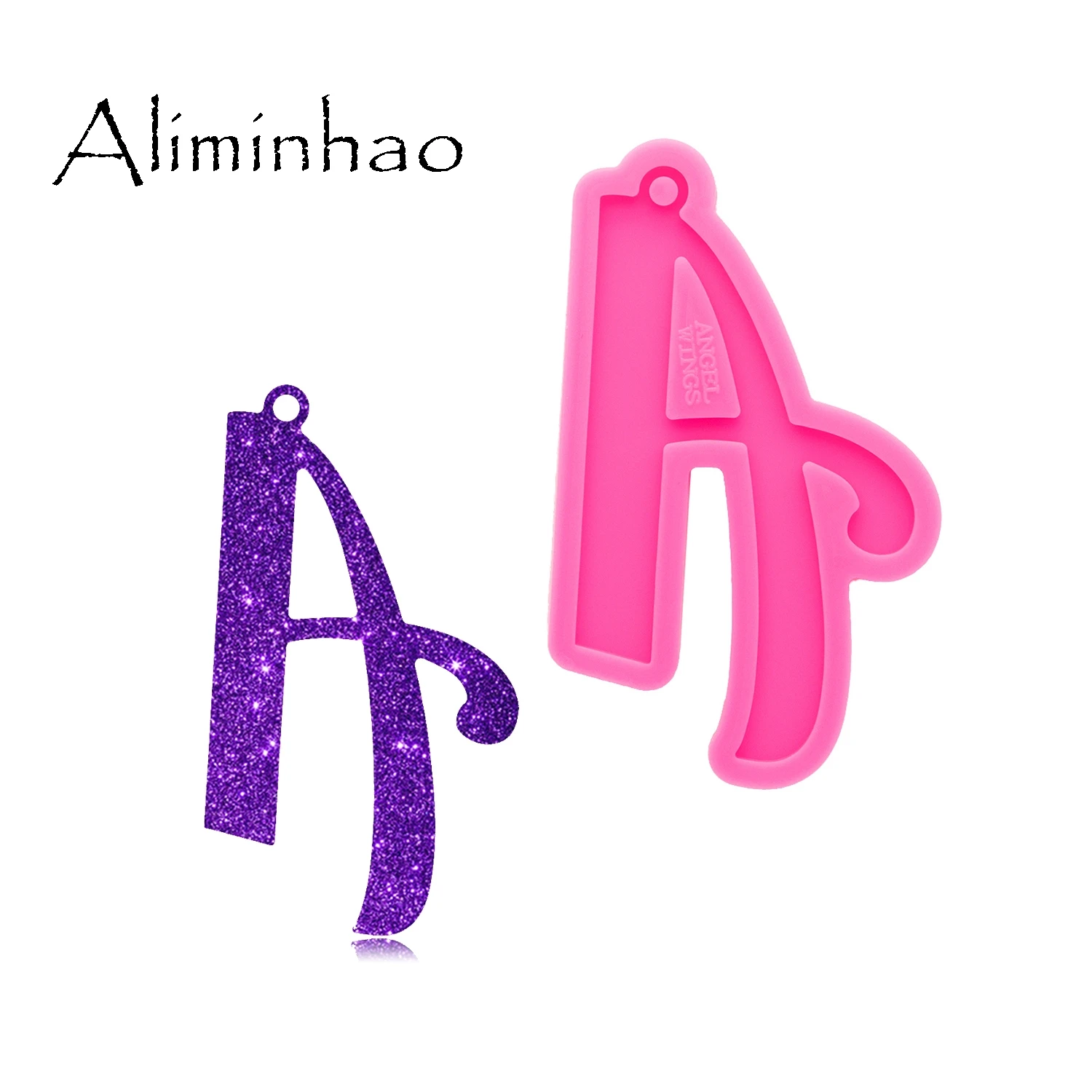 DY0691 Super Glossy Resin letter A Mold Epoxy Craft Keychain Silicone Moulds Polymer Clay DIY Jewelry Making