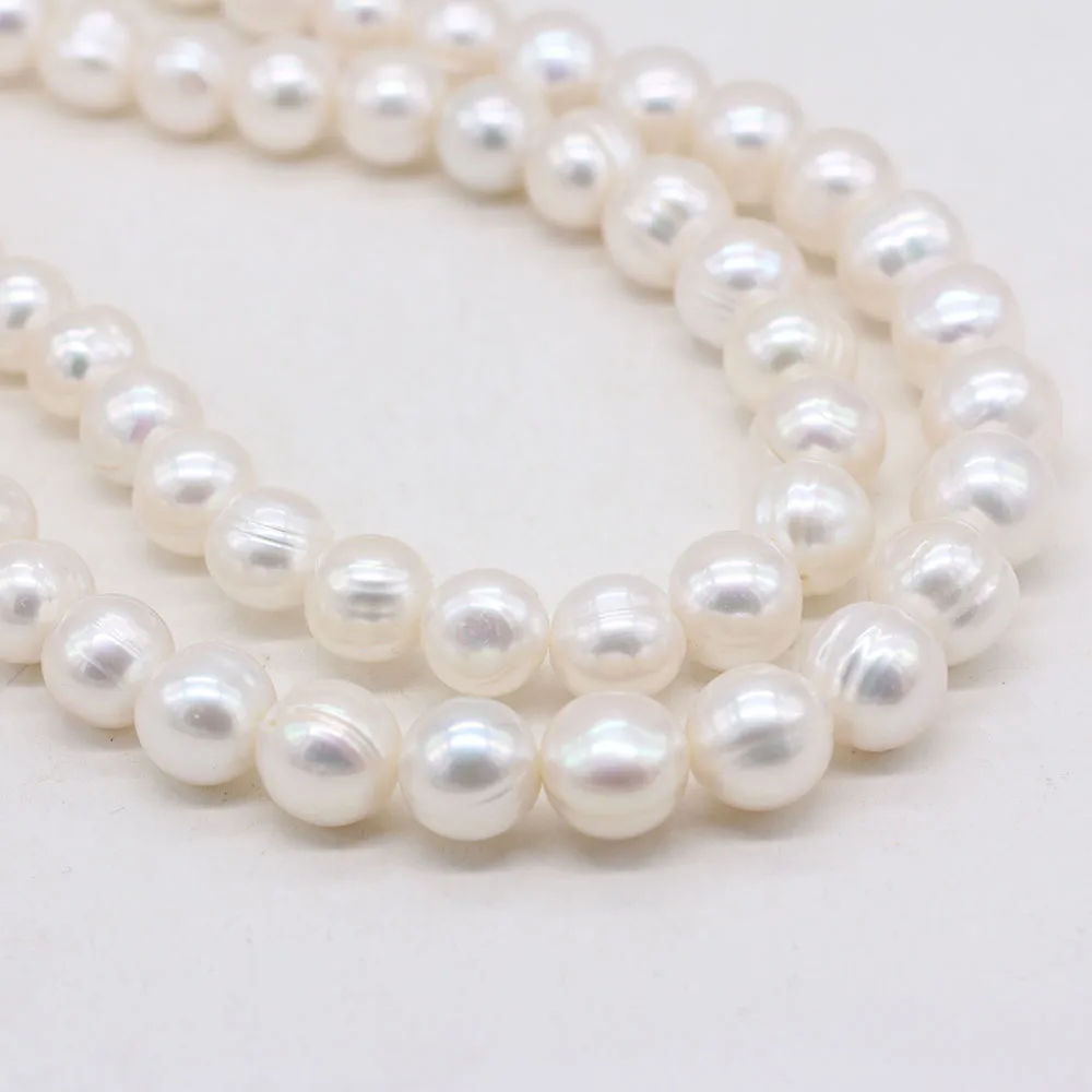Natural Freshwater White Pearl Beads Round Exquisite Loose Bead For Jewelry Making DIY Charm Bracelet Necklace Accessories 8-9mm
