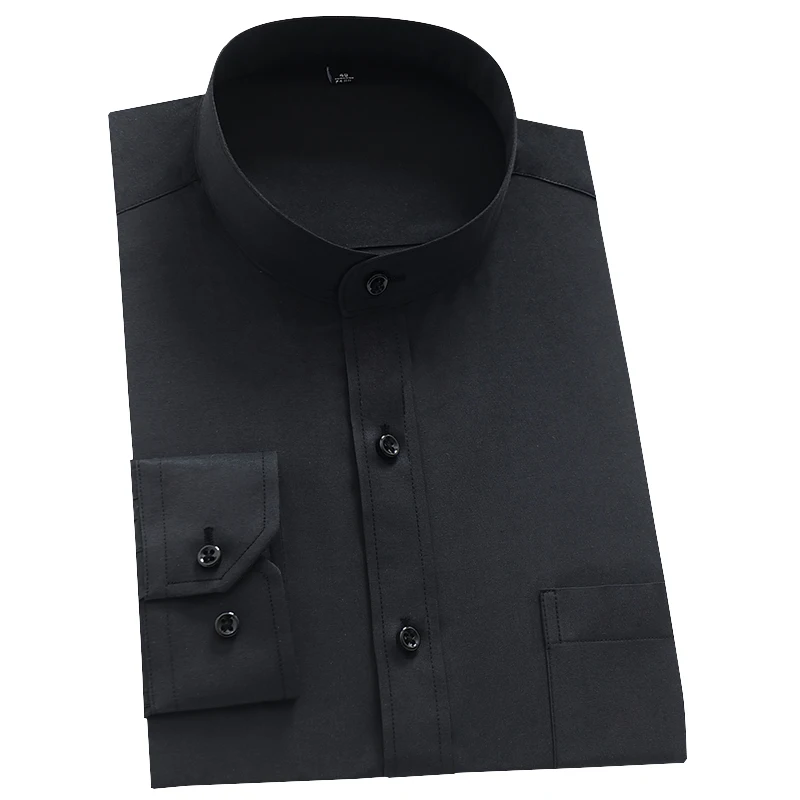 DAVYDAISY 2020 New Arrival Men Shirt Fashion Long Sleeved Men Stand Collar Slim Fit Dress Shirt Man camiseta masculina DS246