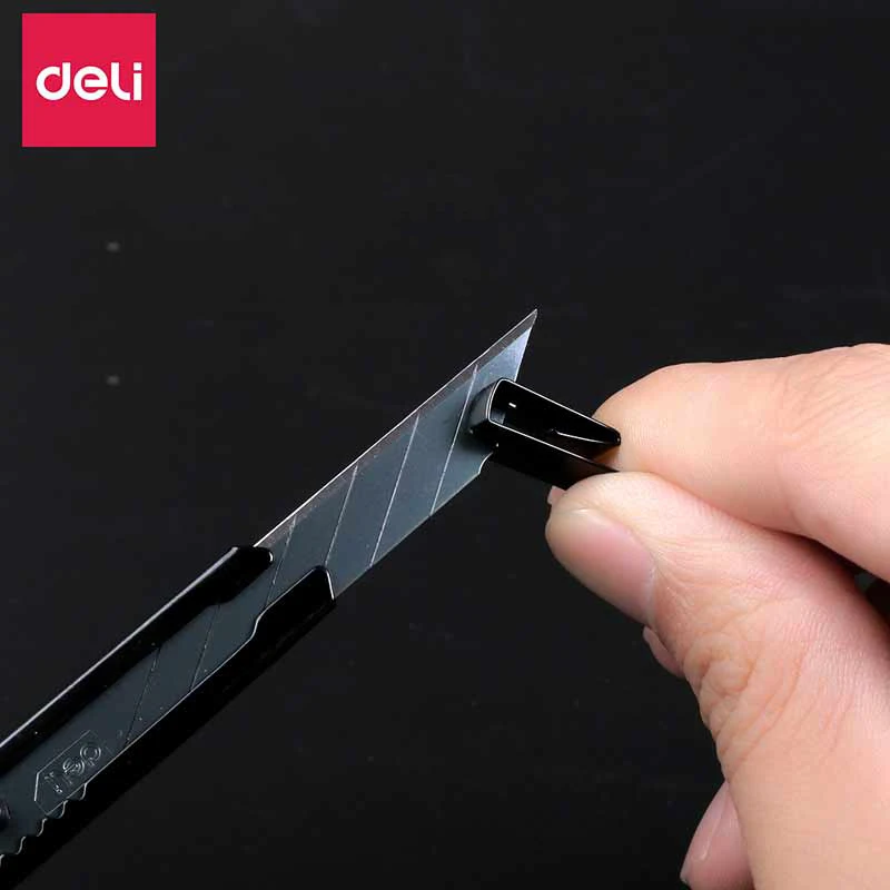 Deli Aluminum Alloy Mini Utility Knife Portable нож Faca Manual Paper Unboxing Cutter with Metal 9mm Blade Self-locking Design