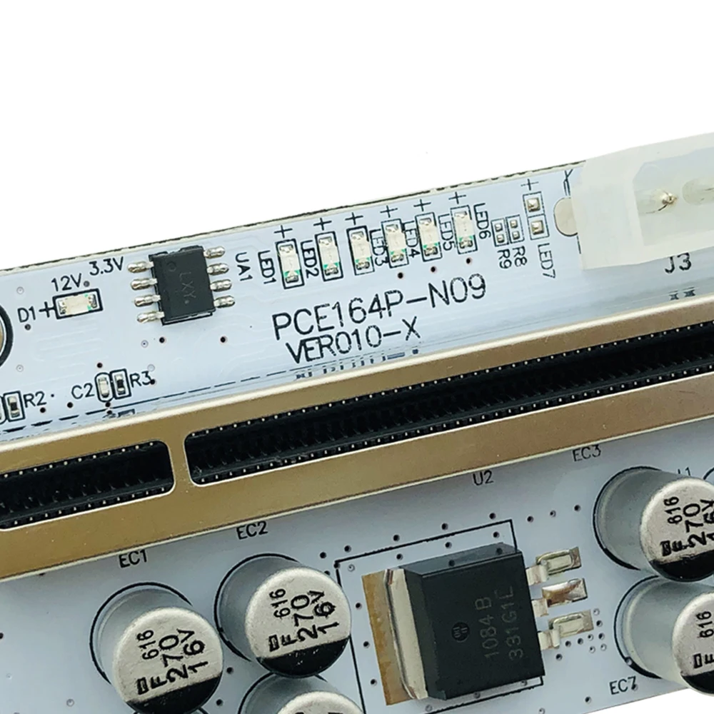 1-10PCS PCIE Riser สำหรับการ์ด GPU Mining VER010 USB 3.0 PCI-E X1 Riser การ์ด PCI express X16 Extender สำหรับ Bitcoin Miner